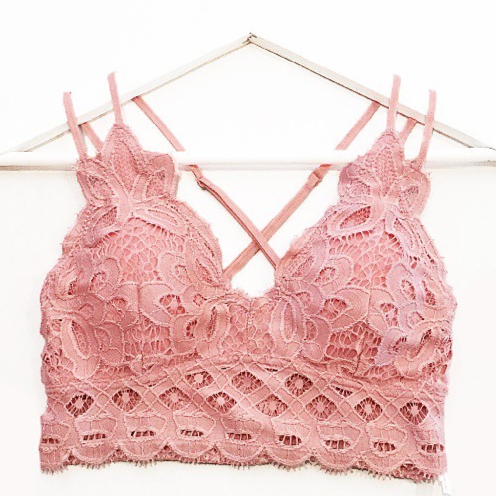 White Lace strappy boho Bralette Minimalist - Picture 13 of 13